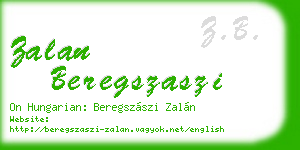 zalan beregszaszi business card