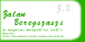 zalan beregszaszi business card